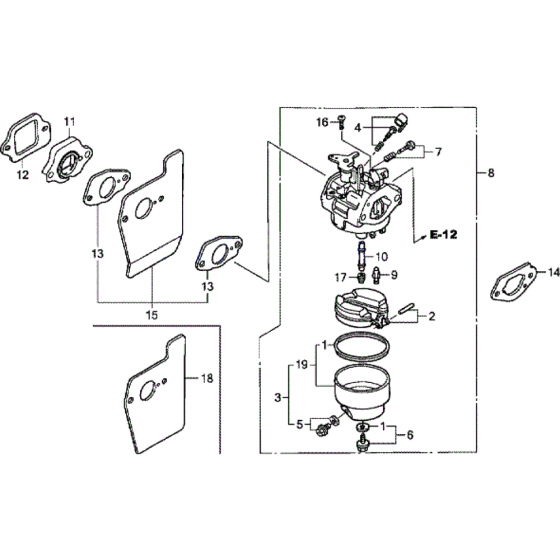 Carburetor Assembly for Honda HRX426 QX Lawn Mowers