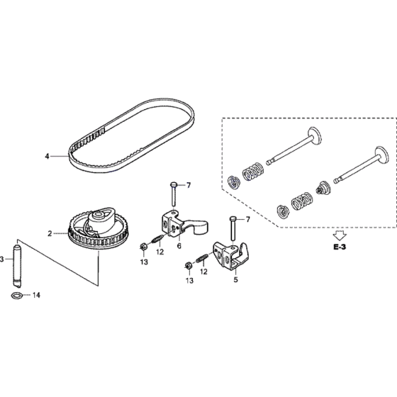 Camshaft Pulley and Belt Assembly for Honda HRX426 RXE Lawn Mowers