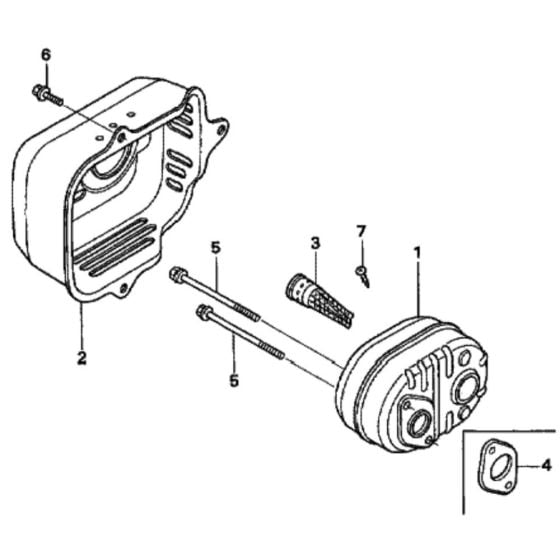 Muffler for Honda HRX476C - PXE Lawn Mower