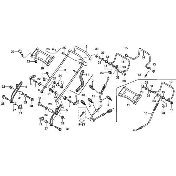 Handle Pipe for Honda HRX476C - QXE Lawn Mower