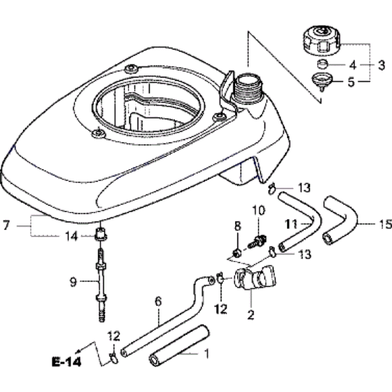 Fan Cover and Fuel Tank Assembly for Honda HRX476 SX Lawn Mowers