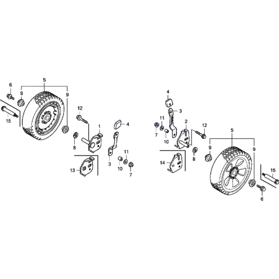 Wheel Front Assembly for Honda HRX537-C2-HYE Lawn Mowers