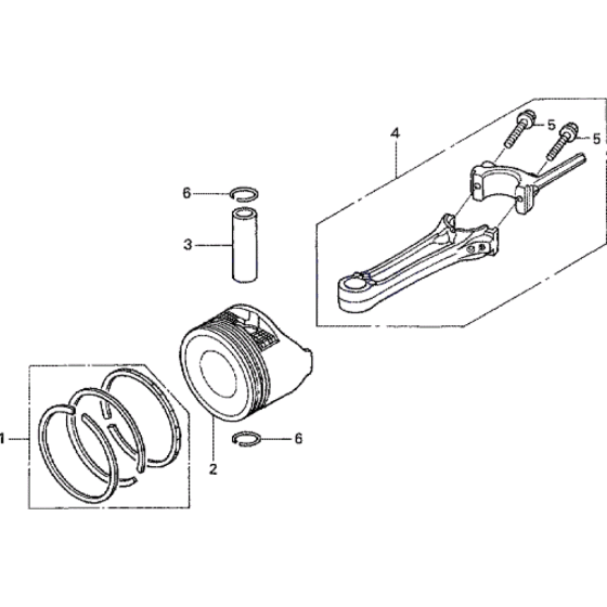 Piston & Connecting Rod Assembly for Honda HRX537-C2-HYE Lawn Mowers