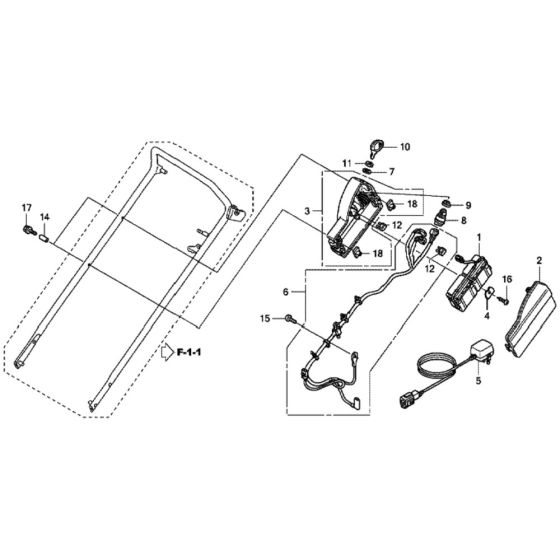 Battery/Main Harness for Honda HRX537C - HME Lawn Mower