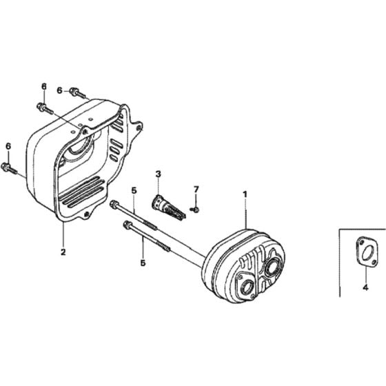 Muffler for Honda HRX537C - TDE Lawn Mower