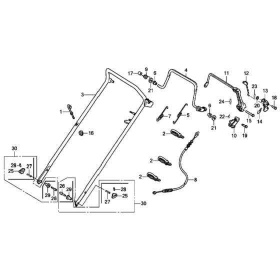 Handle Pipe for Honda HRX537C1 - HMEA Lawn Mower