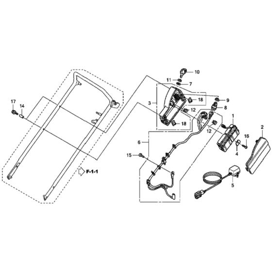 Battery/Main Harness for Honda HRX537C1 - HMEA Lawn Mower