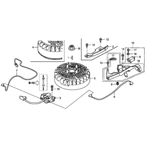 Flywheel for Honda HRX537C2 - HZEA Lawn Mower