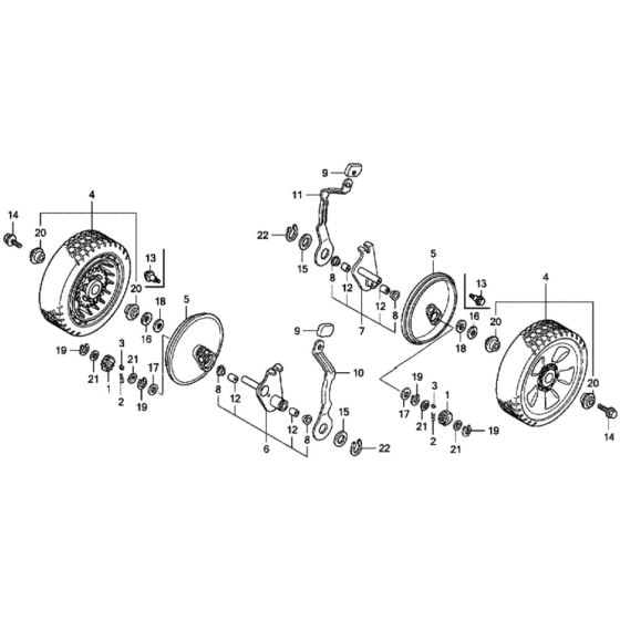 Rear Wheel for Honda HRX537C2 - HZEA Lawn Mower