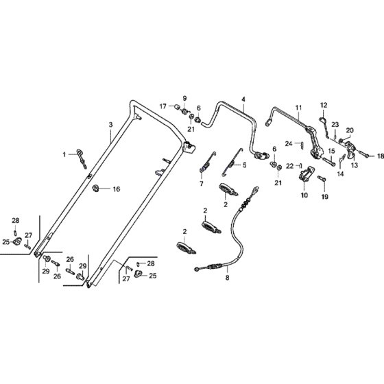 Handles Assembly for Honda HRX537 HXE Lawn Mowers