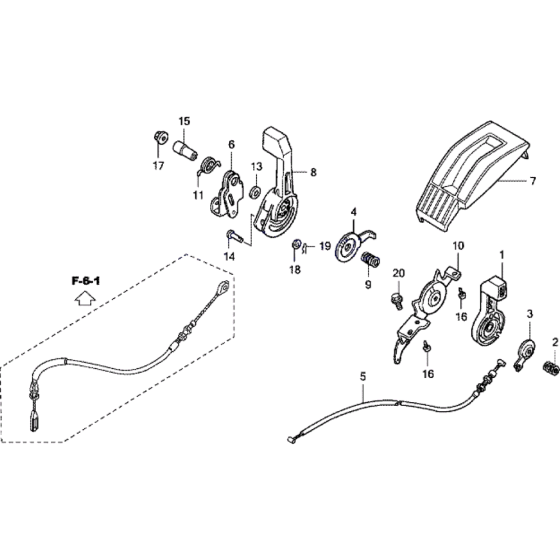 Throttle, Drive Levers and Cables Assembly for Honda HRX537 HXE Lawn Mowers