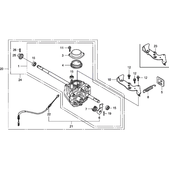 Drive Box Assembly for Honda HRX537 HXE Lawn Mowers