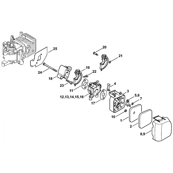 Stihl HS45 Air Filter Assembly