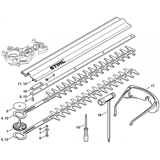 Stihl HS45 Hedge Trimmer Cutter Bar Tool Assembly 