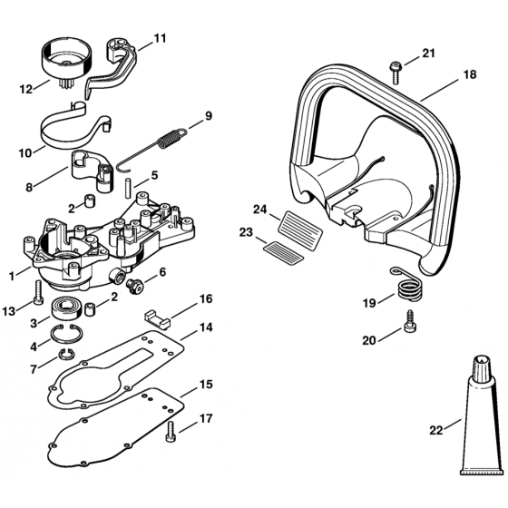 Stihl HS45 Hedge Trimmer Gear Head Assembly 