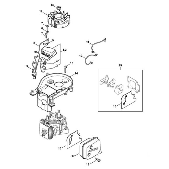 Ignition & Muffler for Stihl HS 56