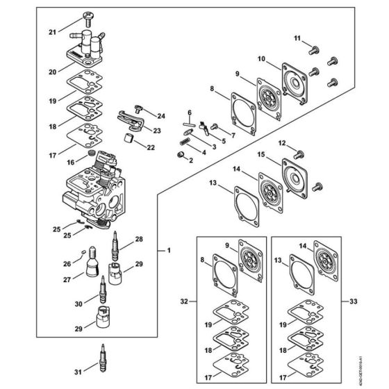 Carburetor for Stihl HS 56