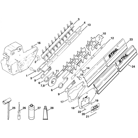 Cutter Bar, Tools, Special Accessories for Stihl HS60 Hedge Trimmer