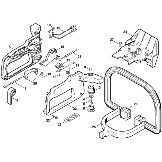 Stihl HS75 Hedge Trimmer Handle Assembly