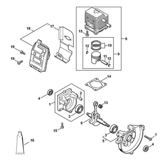 Crankcase for Stihl HS 80