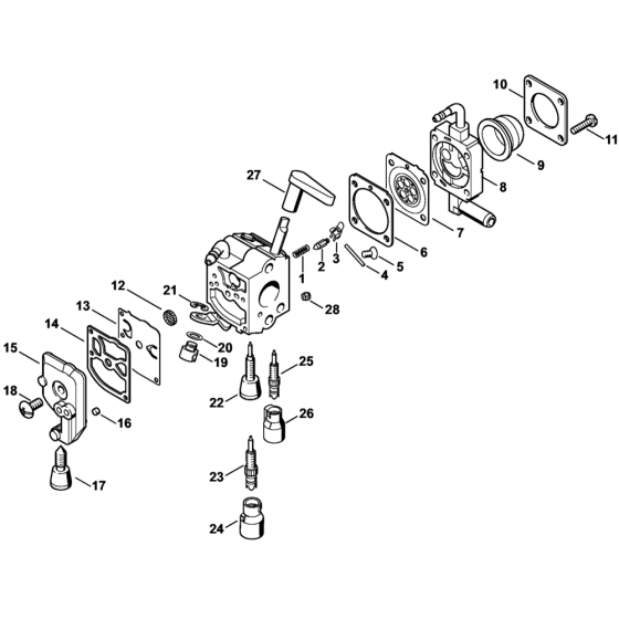 Stihl HS81 HS86 Hedge Trimmer Carb (C1Q-S198) Assembly