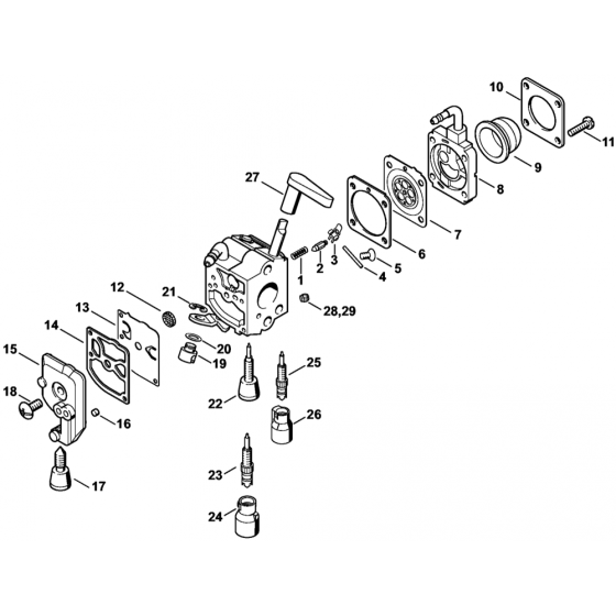 Stihl HS81 HS86 Hedge Trimmer Carb (C1Q-S225) Assembly