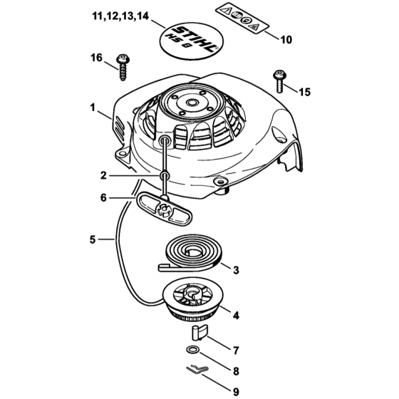 Stihl HS81 HS86 Hedge Trimmer Rewind Starter/Recoil Assembly