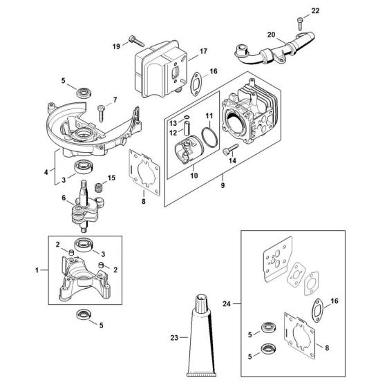 Crankcase Assembly for Stihl HS 82 RC-E