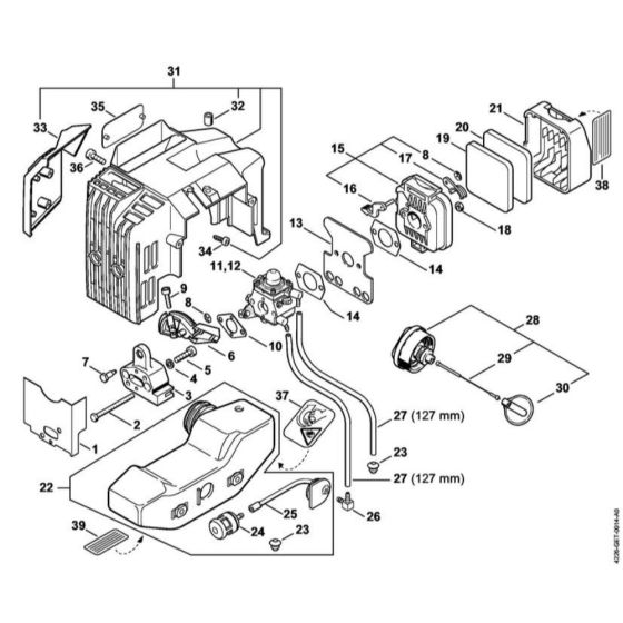 Air Filter & Fuel Tank for Stihl HS 85