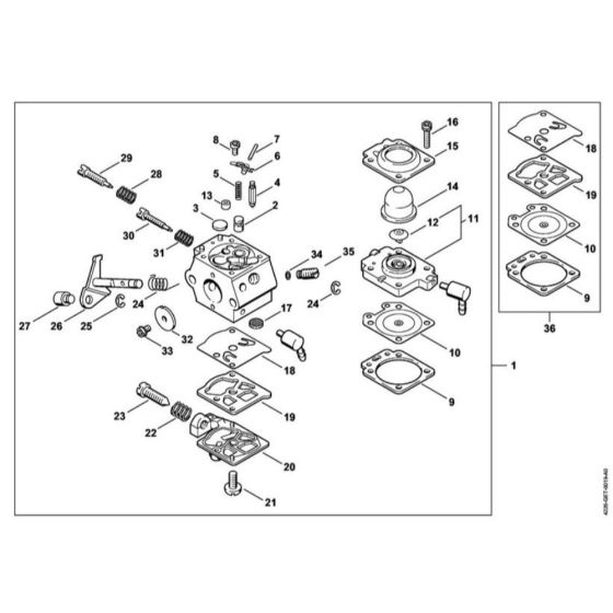 Carburetor for Stihl HS 85