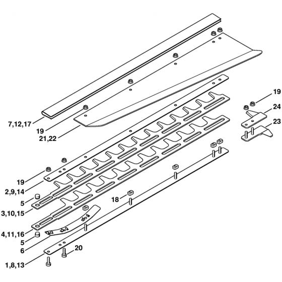 Stihl HS85 Hedge Trimmer Cutter Bar Assembly