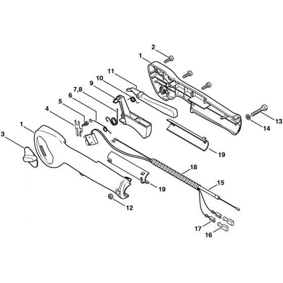 Stihl HS85 Hedge Trimmer Handle Assembly