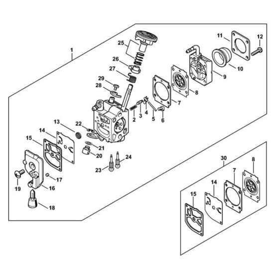 Carburettor for Stihl HS 87
