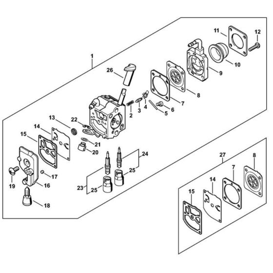Carburettor for Stihl HS 87