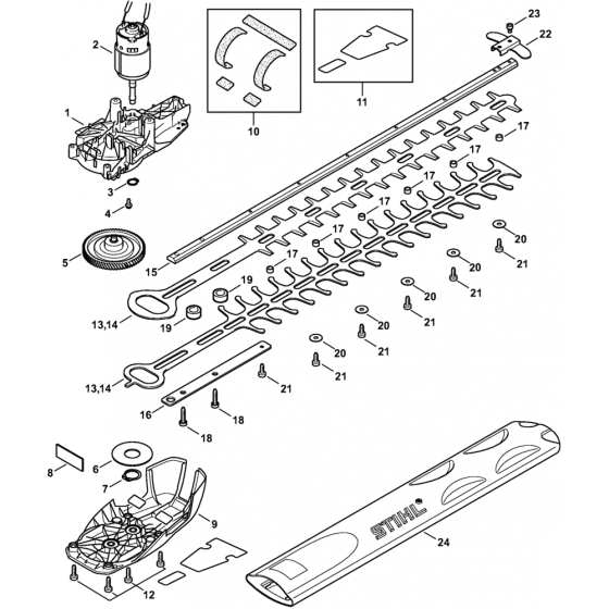 Stihl HSA56 Hedge Trimmer Gear Head Assembly