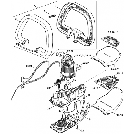 Stihl HSE42 HSE52 Loop Handle Assembly