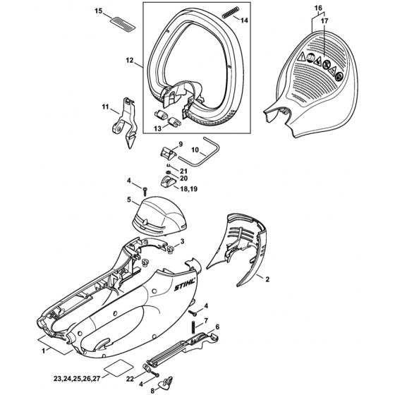 Stihl HSE60 HSE70 Motor Housing Assembly