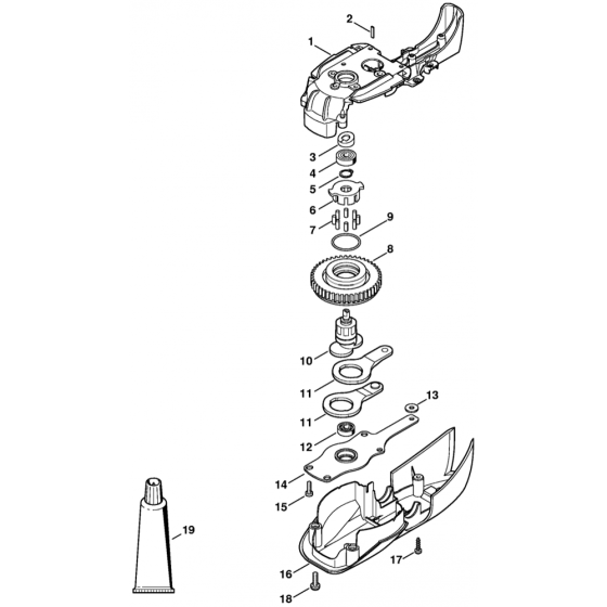 Stihl HSE61 Hedgecutter Gear Head Assembly