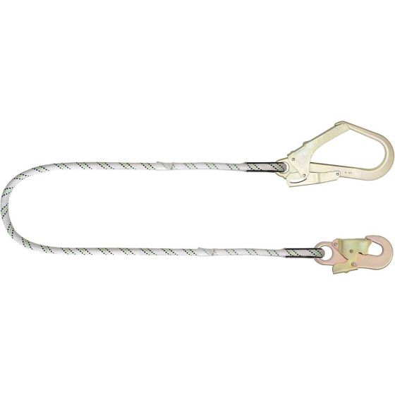 1m Restraint Kernmantle Rope with Snap Hook & Scaffold Hook at each end