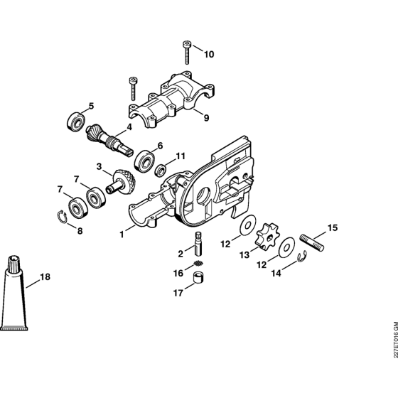 Gear head (38.2002) for Stihl HT-KM KombiTool