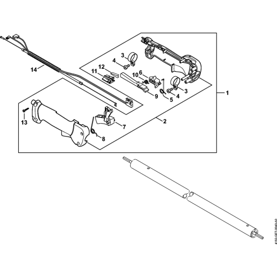 Handle Assembly for Stihl HT100 Pole Pruners