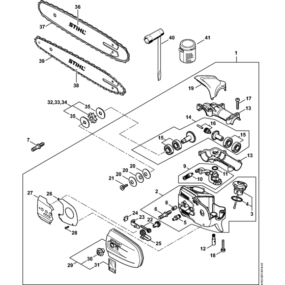 Gear head Assembly for Stihl HT101 Pole Pruners