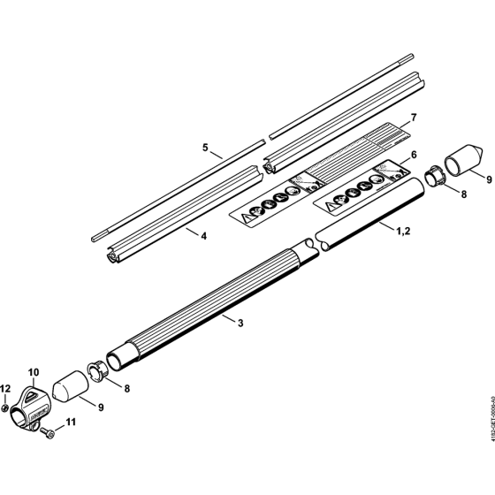 Drive tube assembly HT 132 Assembly for Stihl HT132 Pole Pruners