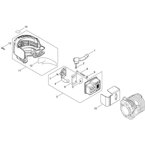 Muffler for Shindaiwa HT320S