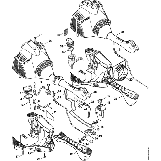 Motor housing Assembly for Stihl HT56C Pole Pruners