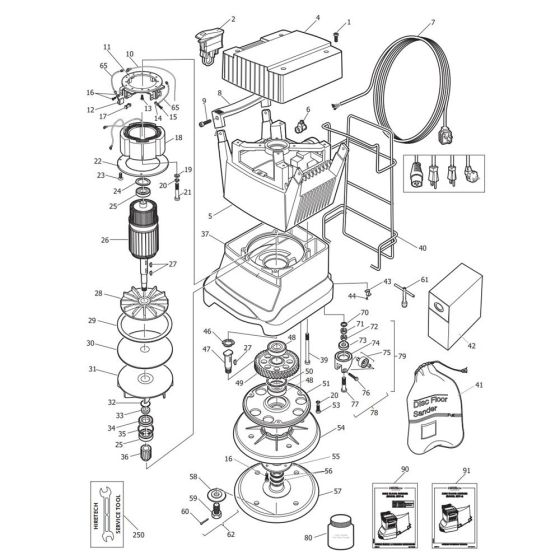 Hiretech HT7 Floor Sander Assembly
