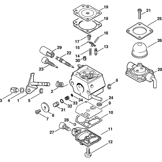 Carburetor C1Q-S63 (15.2003) Assembly for Stihl HT70 HT70K HT75 Pole Pruners