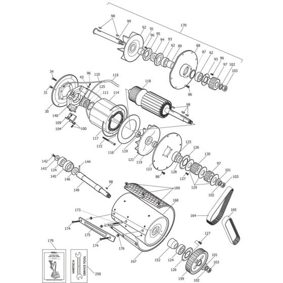 Hiretech HT8 Floor Sander Assembly