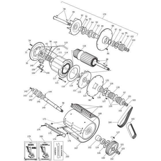 Hiretech HT8 Floor Sander Assembly