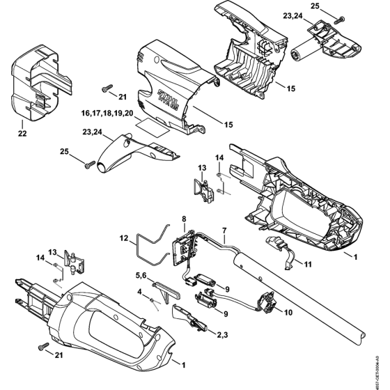 Handle housing, Cover Assembly for Stihl HTA85 Pole Pruners